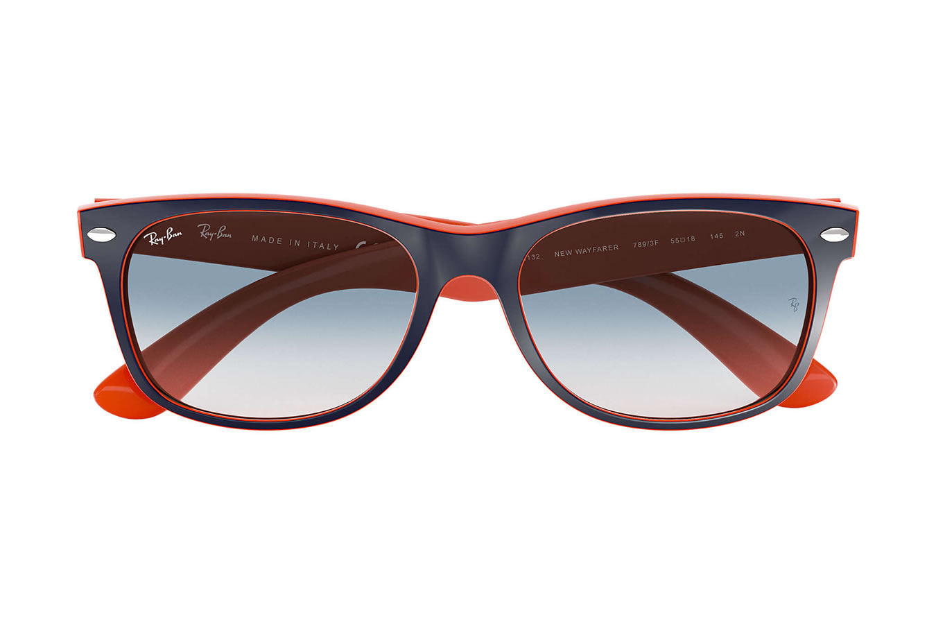 Ray Ban Wayfarer Bicolor with Mix Blue/Orange Frames and Blue Gradient Lenses
